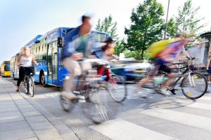 Cycliste en milieu urbain